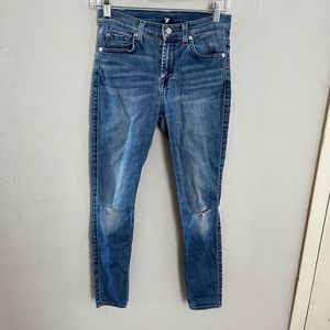7 for All Mankind Medium Wash Distressed Jeans